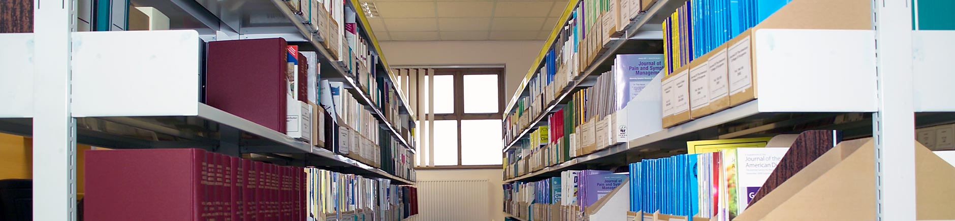 A shelf full of journals